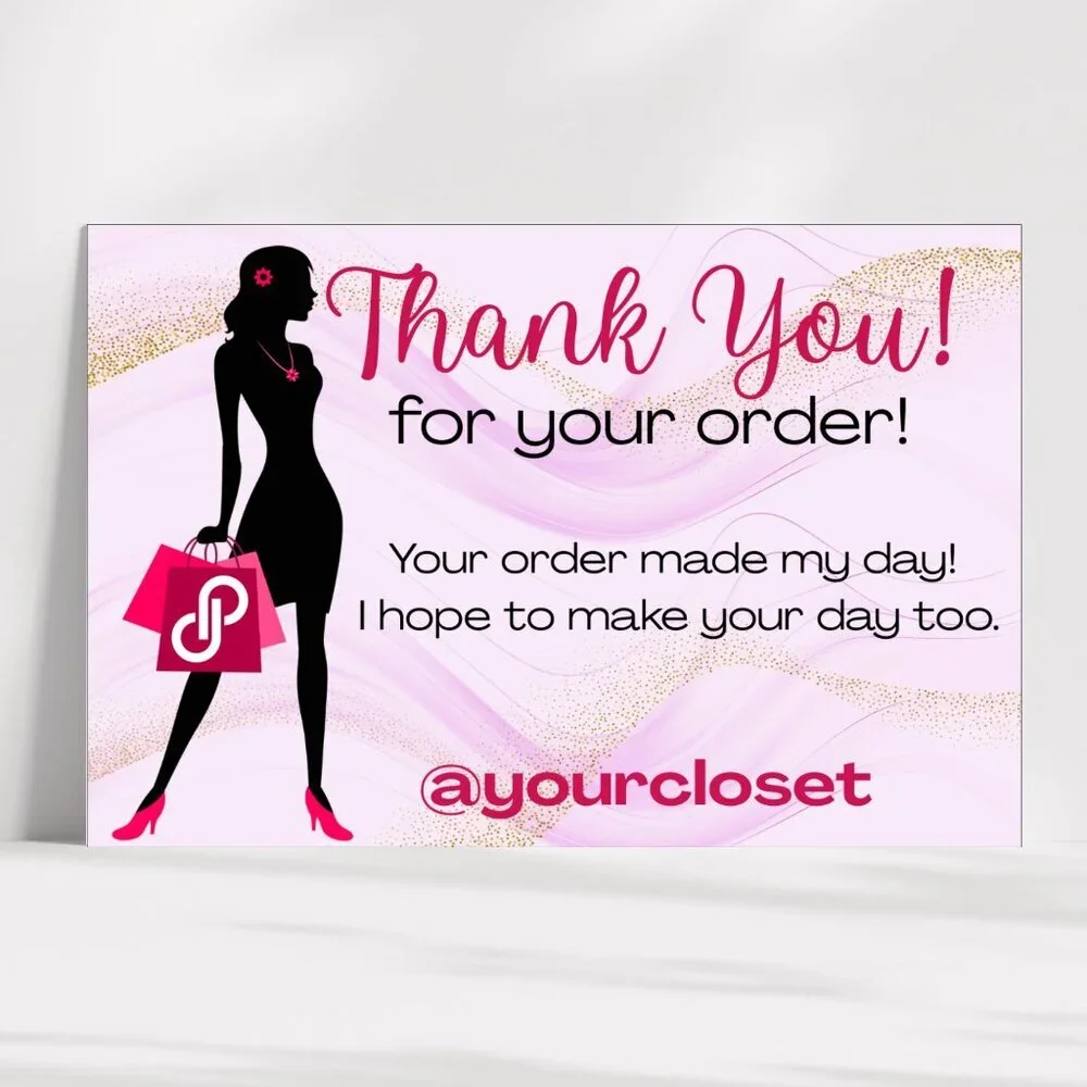 60 Poshmark Shopping Thank You Cards 4 x 2.8
